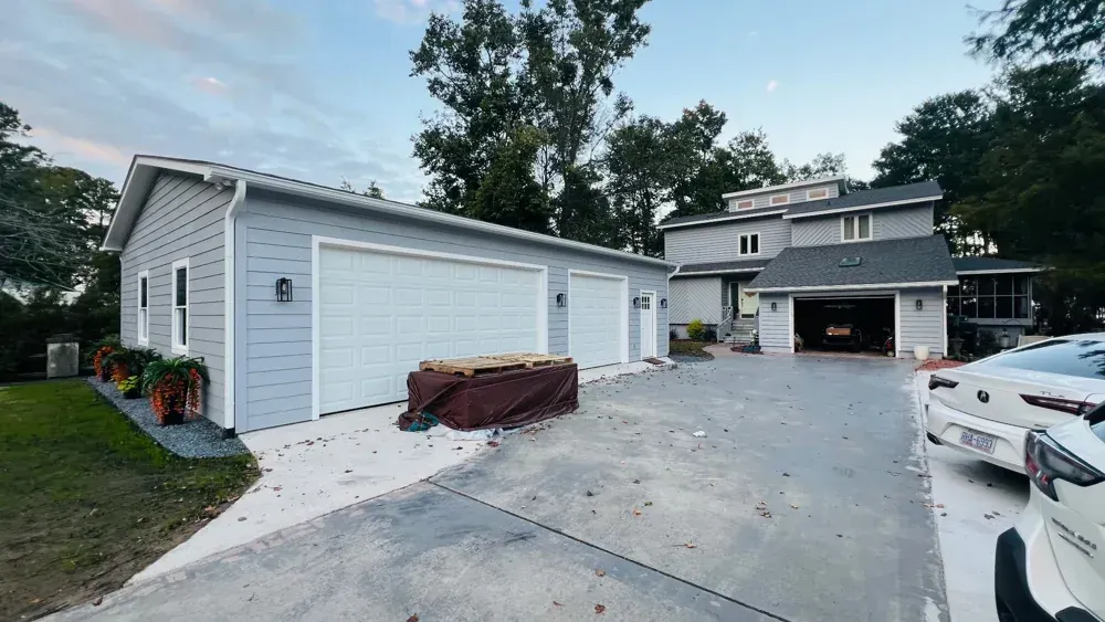 Completed garage build in Wilmington NC